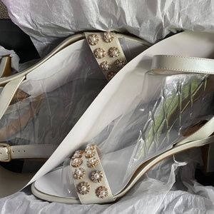 Naturalizer white pearl bridal shoe